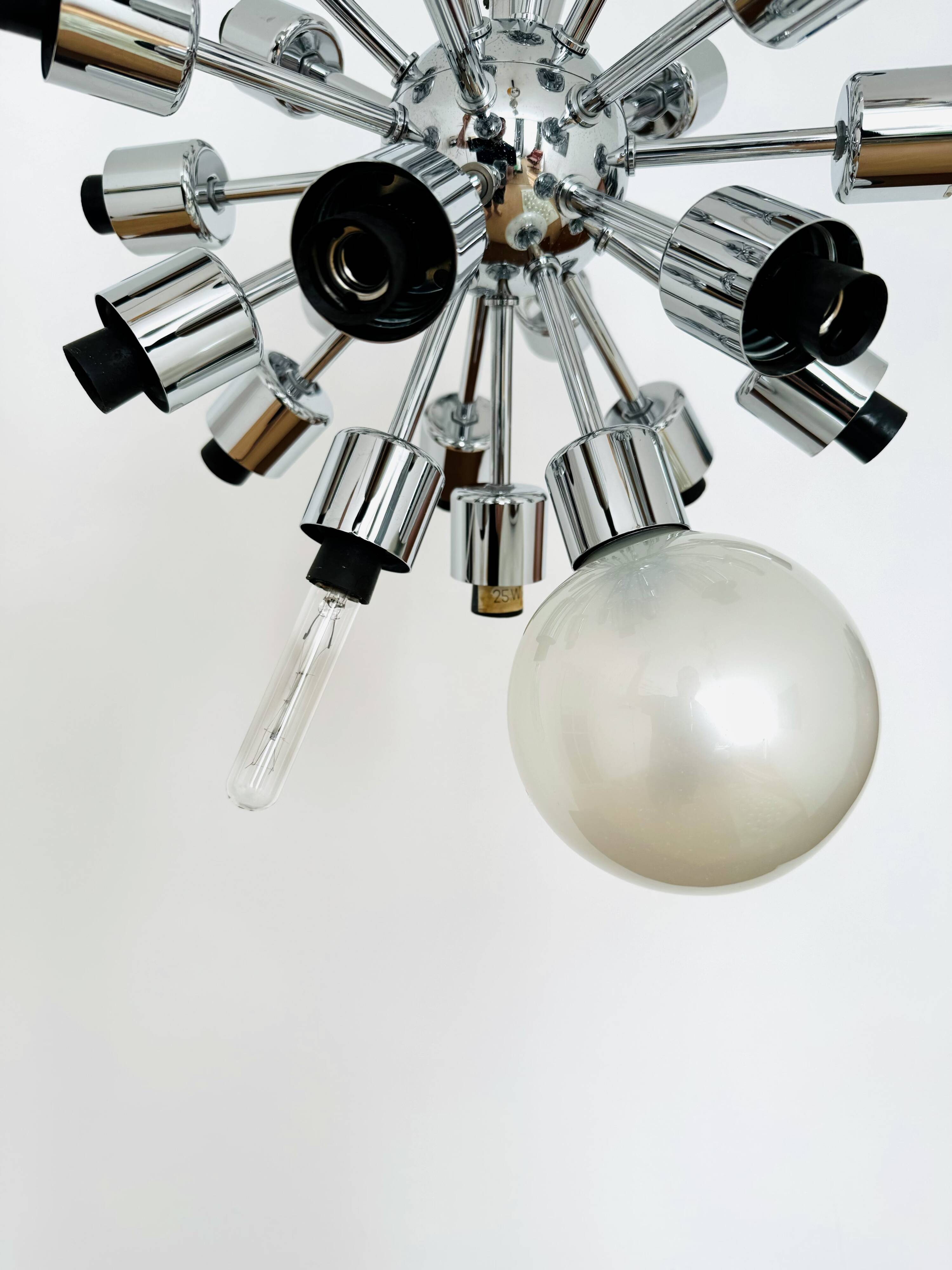 Chromed 1970s Sputnik Chandelier by Motoko Ishii for Staff