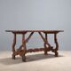 Old refectory table in walnut, Italy, 20th century