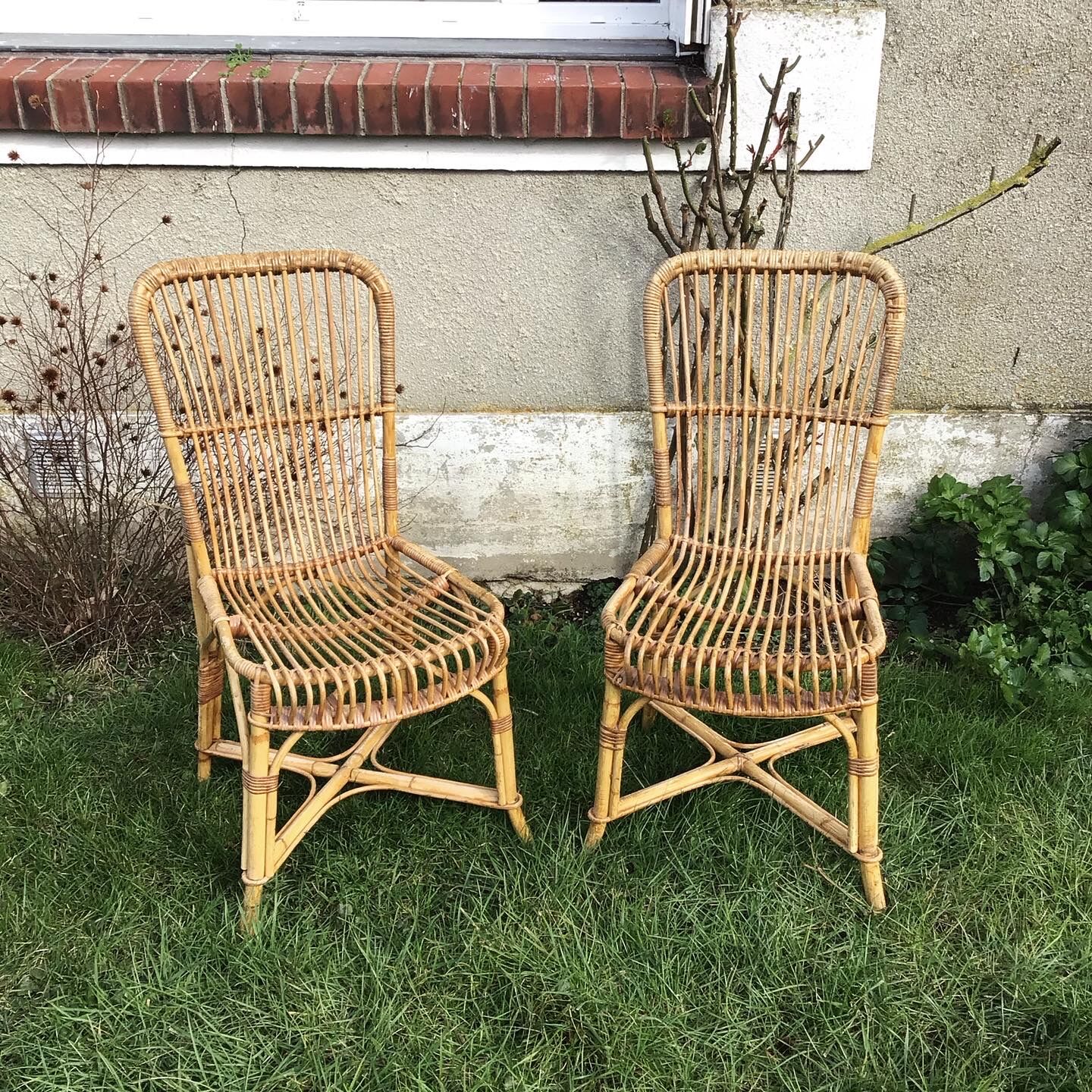 Pair of rattan chairs