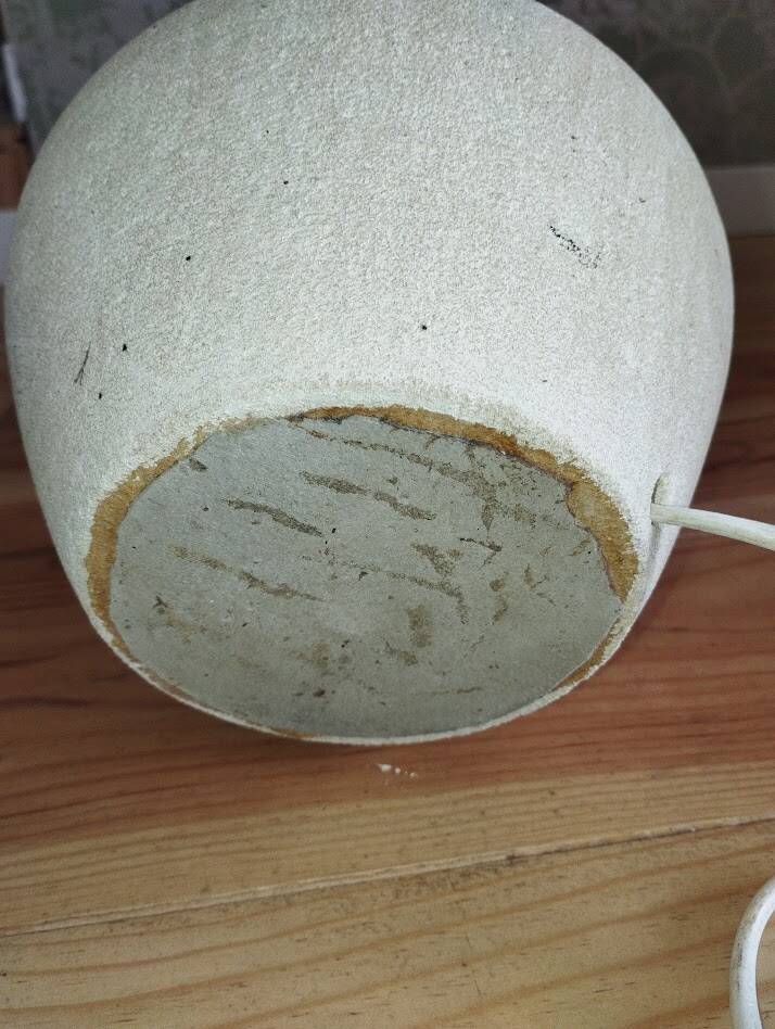 pied de lampe vintage en grès chamotté