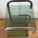 Vintage side table in smoked glass and chrome