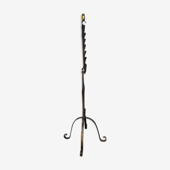 Brutalist wrought iron floor lamp 1970