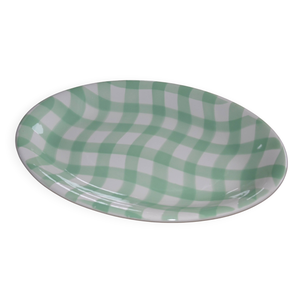 Plat ovale salins modèle croisette vert