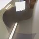 Vintage rectangular Space Age coffee table in steel and smoked glass.