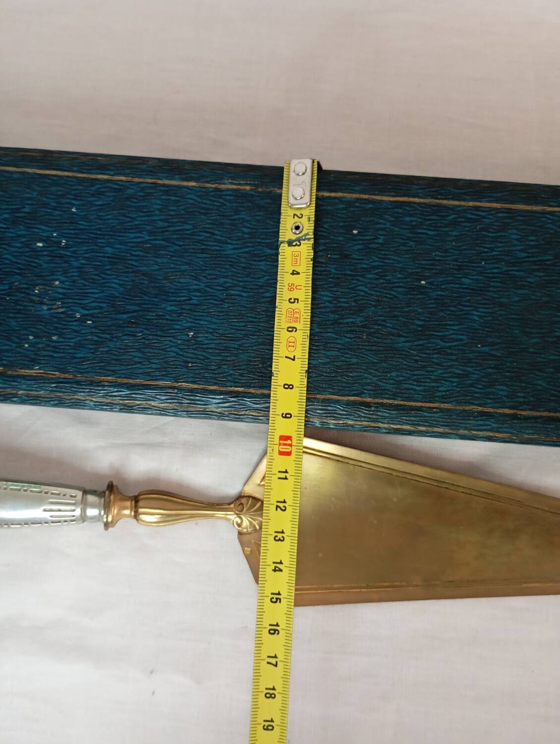 Brass and silver pie server