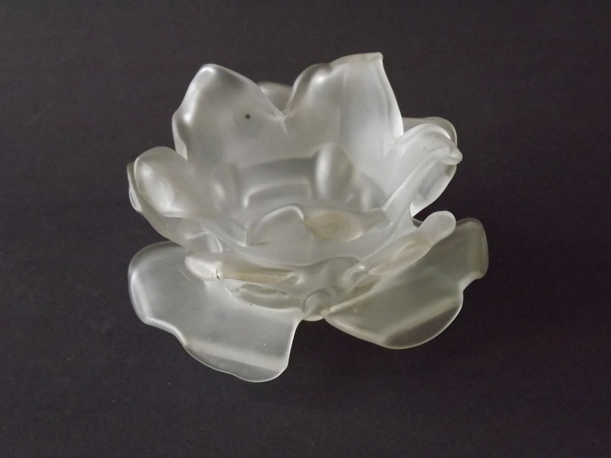 Vintage Art Deco Frosted Satin Glass Rose Flower Lamp Shade