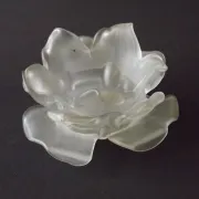 Vintage Art Deco Frosted Satin Glass Rose Flower Lamp Shade