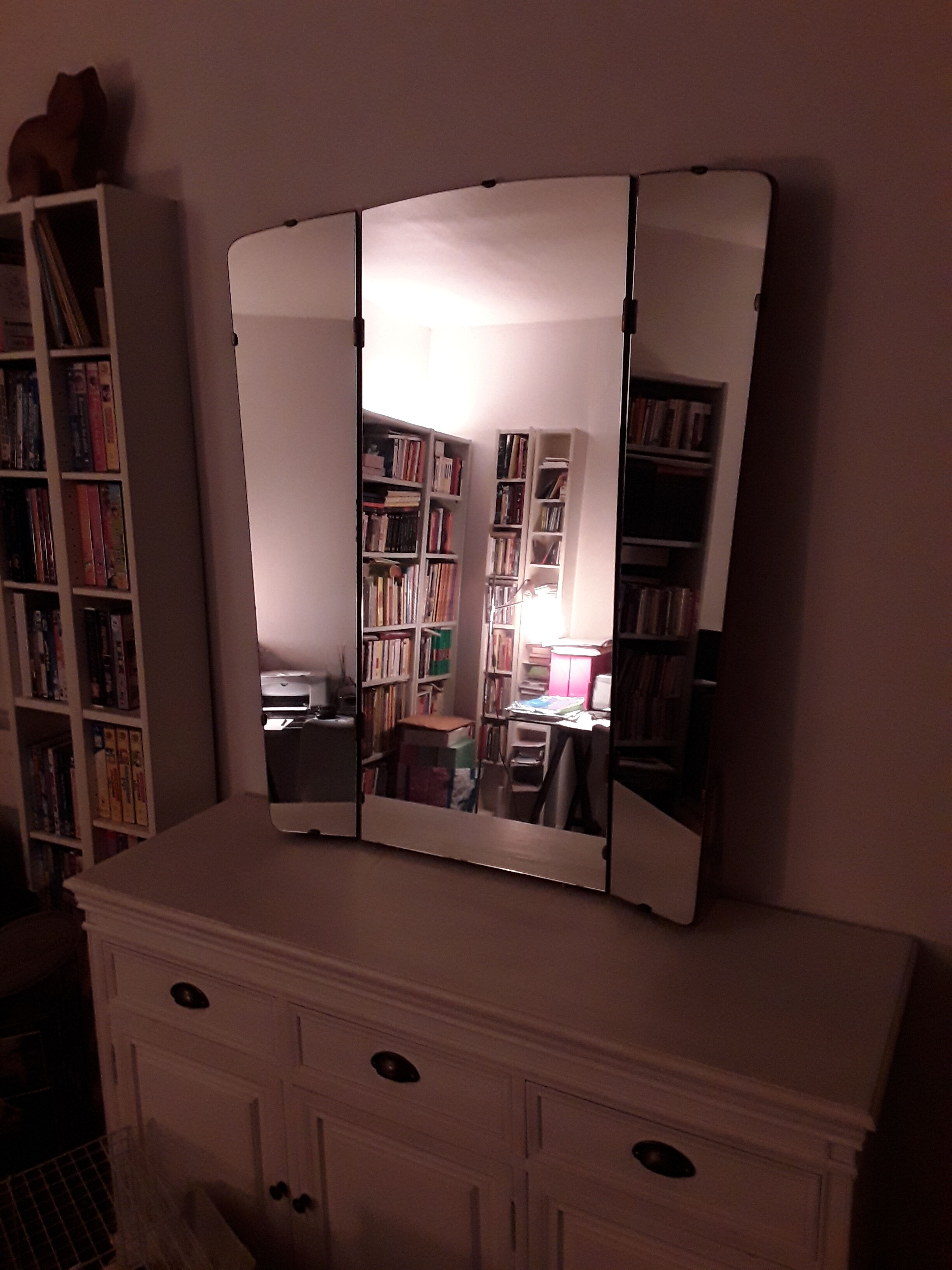 Vintage giant triptych mirror  111x94cm