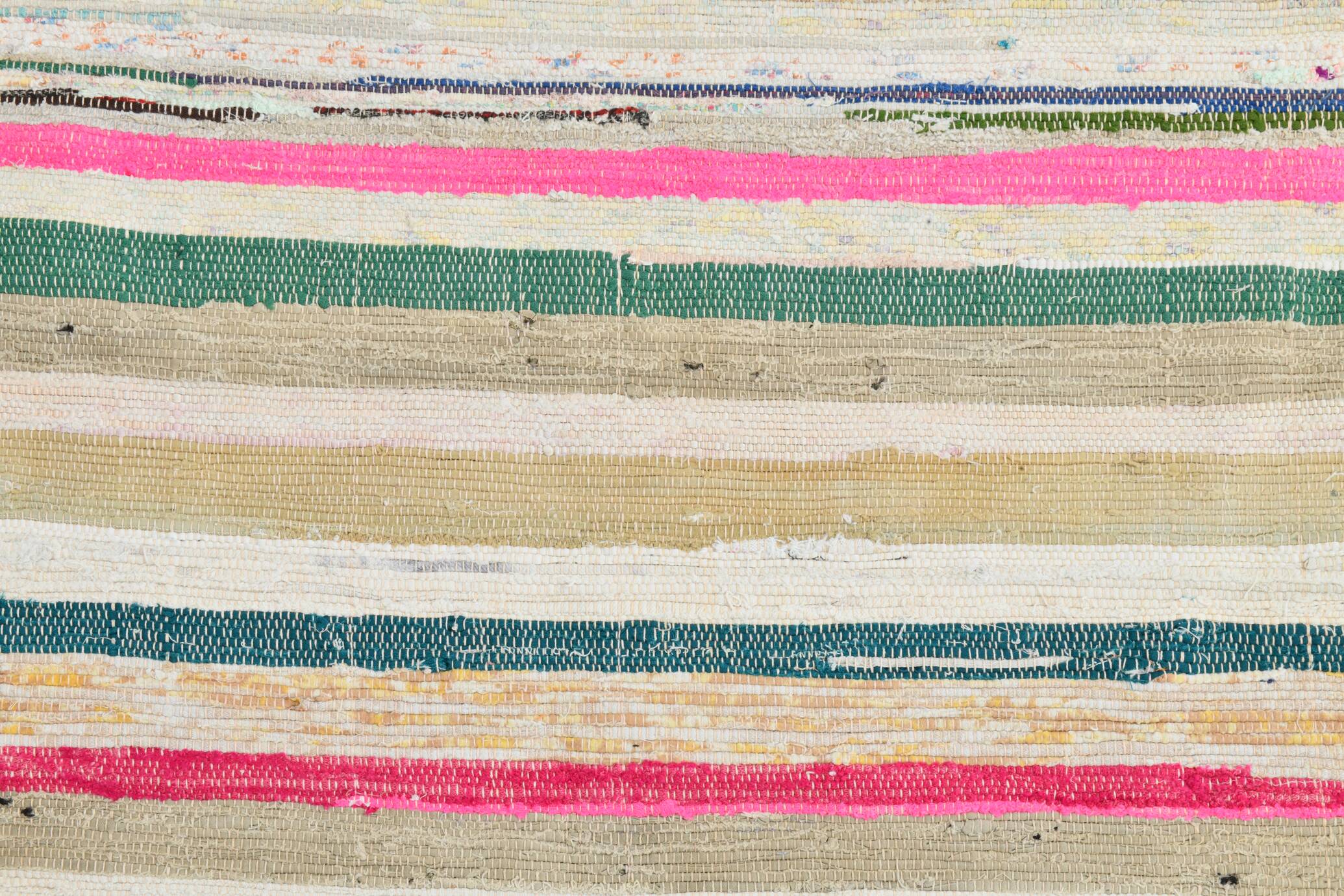 7x9 Mid Century Modern Handmade Striped Vintage Kilim Rug, 184x271Cm
