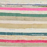 7x9 Mid Century Modern Handmade Striped Vintage Kilim Rug, 184x271Cm