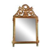 Antique mirror in Louis XVI style, carved wood with original gilding, 73x43 cm, D230.