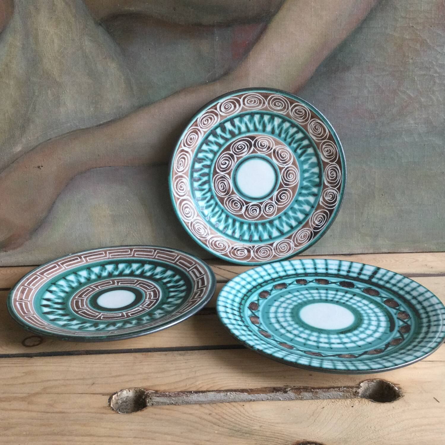 3 plates Robert Picault Vallauris