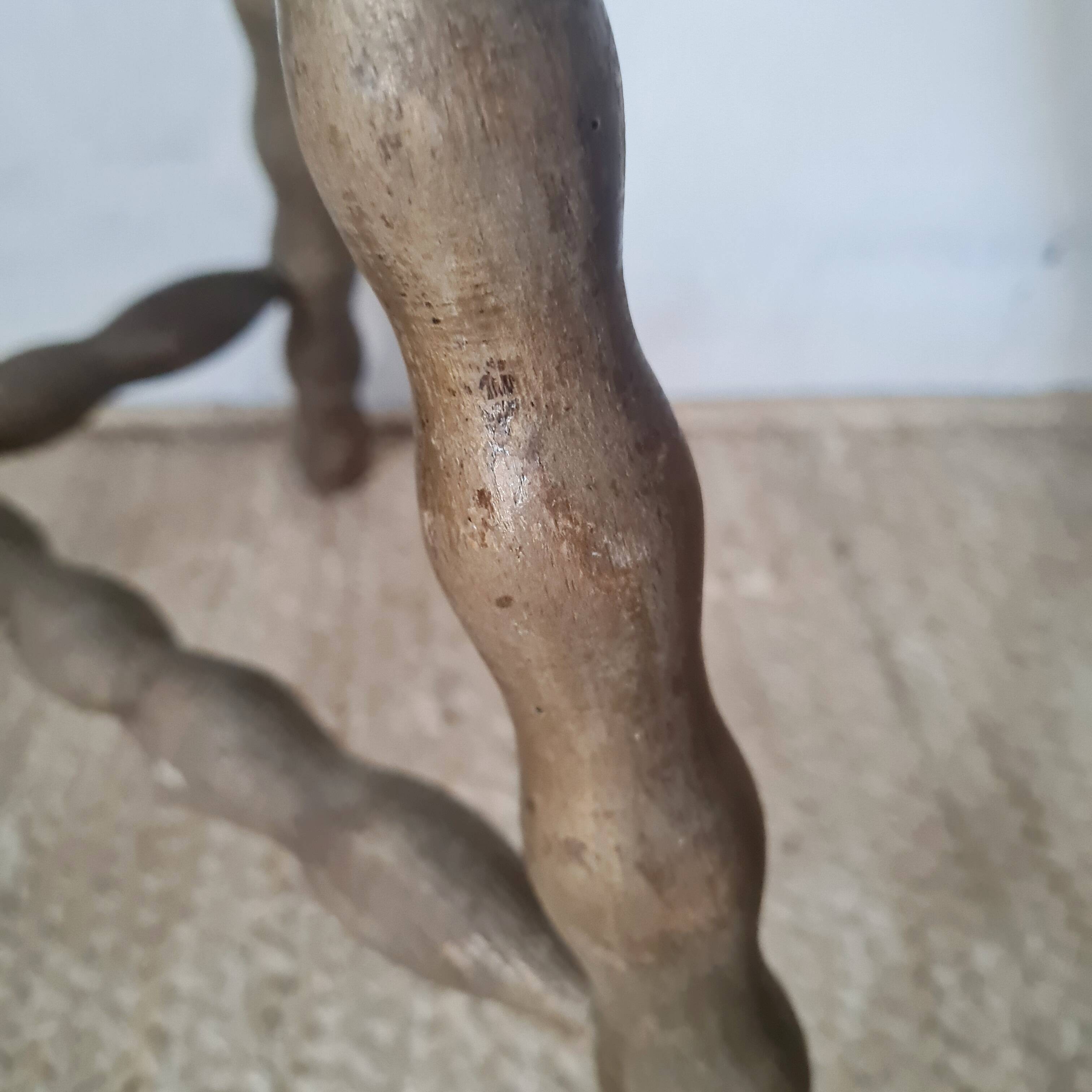 Antique wooden tripod stool - turned legs