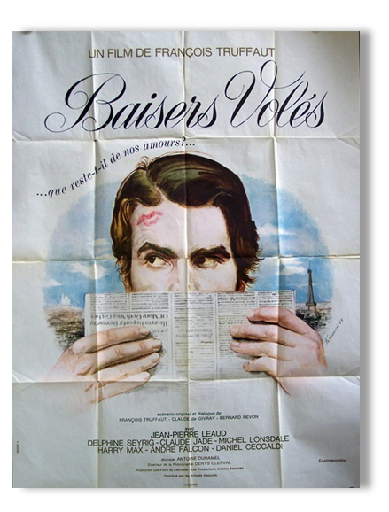 Poster movie original 1968.Baisers stolen. François Truffaut.120x160 cm