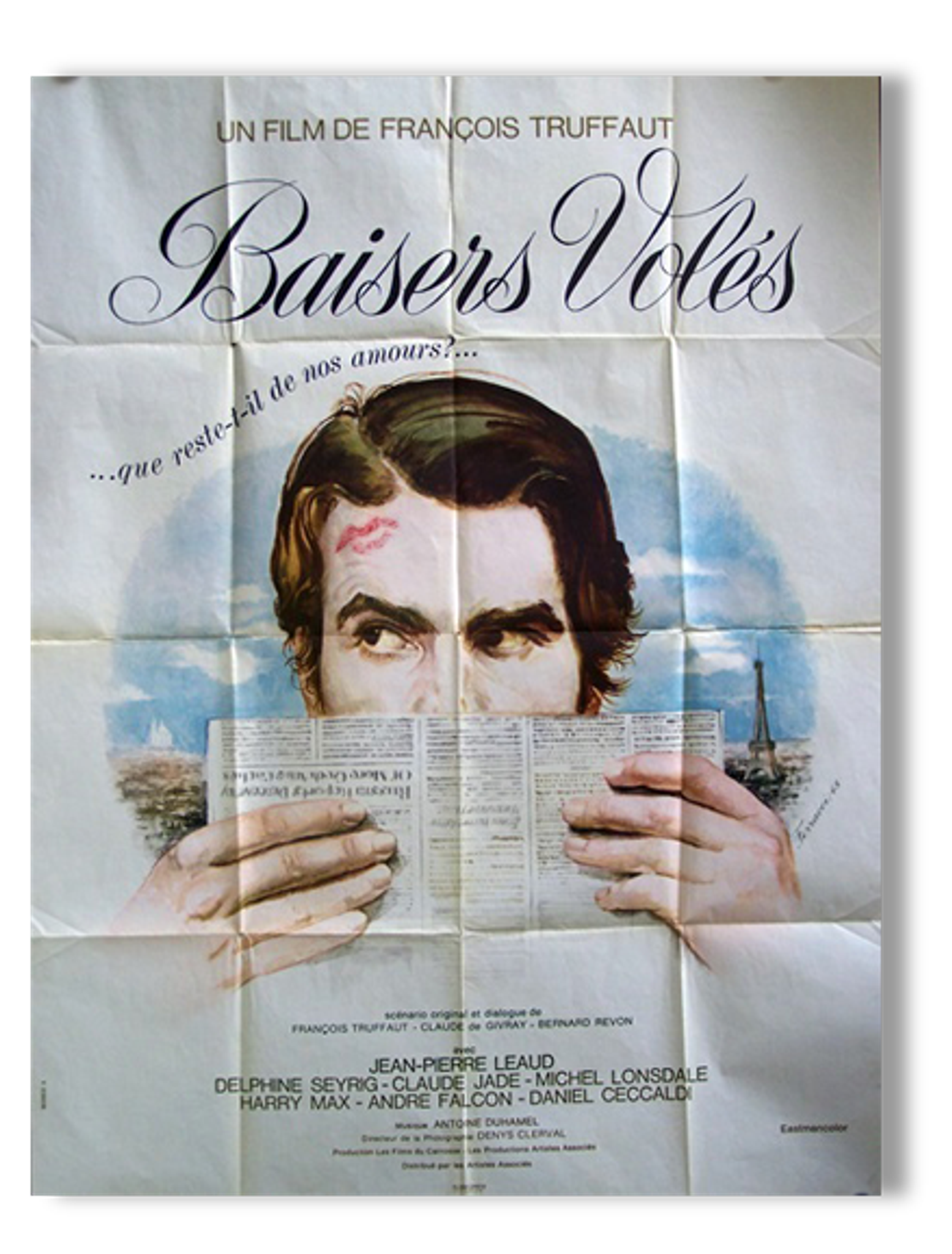 Poster movie original 1968.Baisers stolen. François Truffaut.120x160 cm