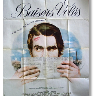 Poster movie original 1968.Baisers stolen. François Truffaut.120x160 cm