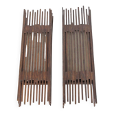 Pair of large wooden wall lights