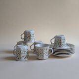 Set of 6 cups and saucers