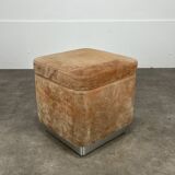 70s suede trunk pouf