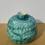 Turquoise round vase 1970 signed