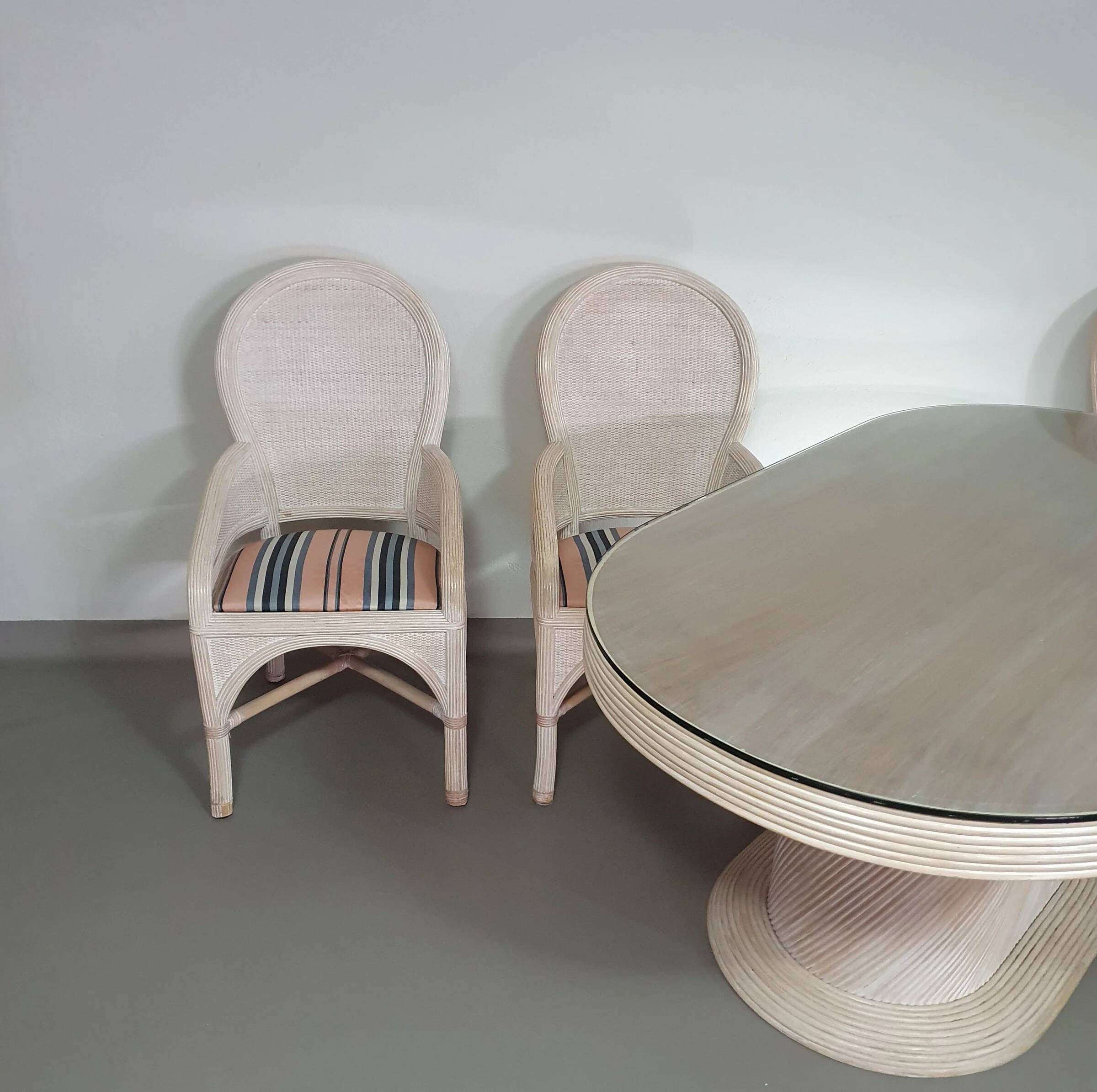 Pensil reed / Split reed table / 3 × chair / dining set