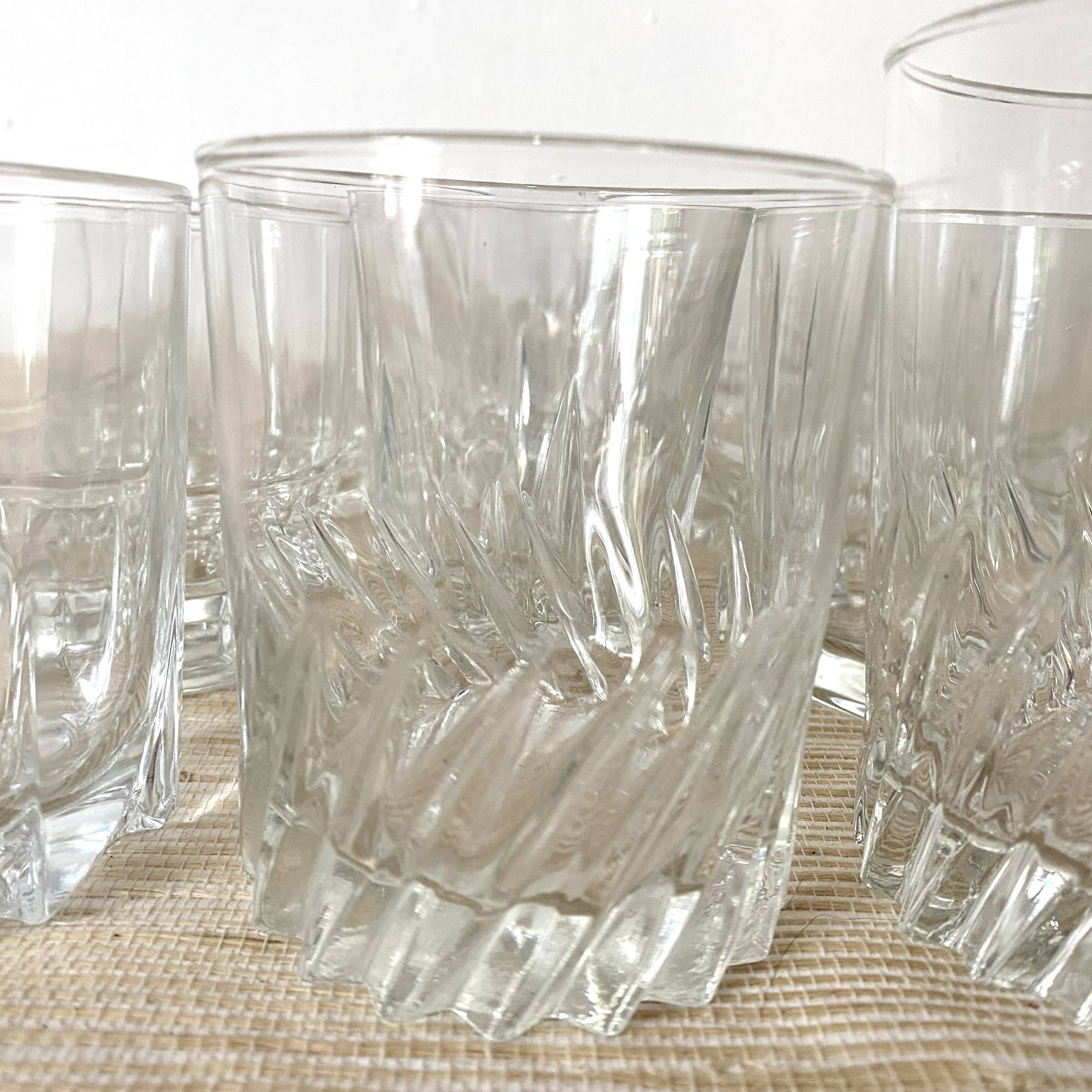 Whiskey glasses, mismatched water glasses