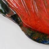 Vintage Ceramic plaquette of a colorful Rooster signed A. Dandoy, Belgium 1