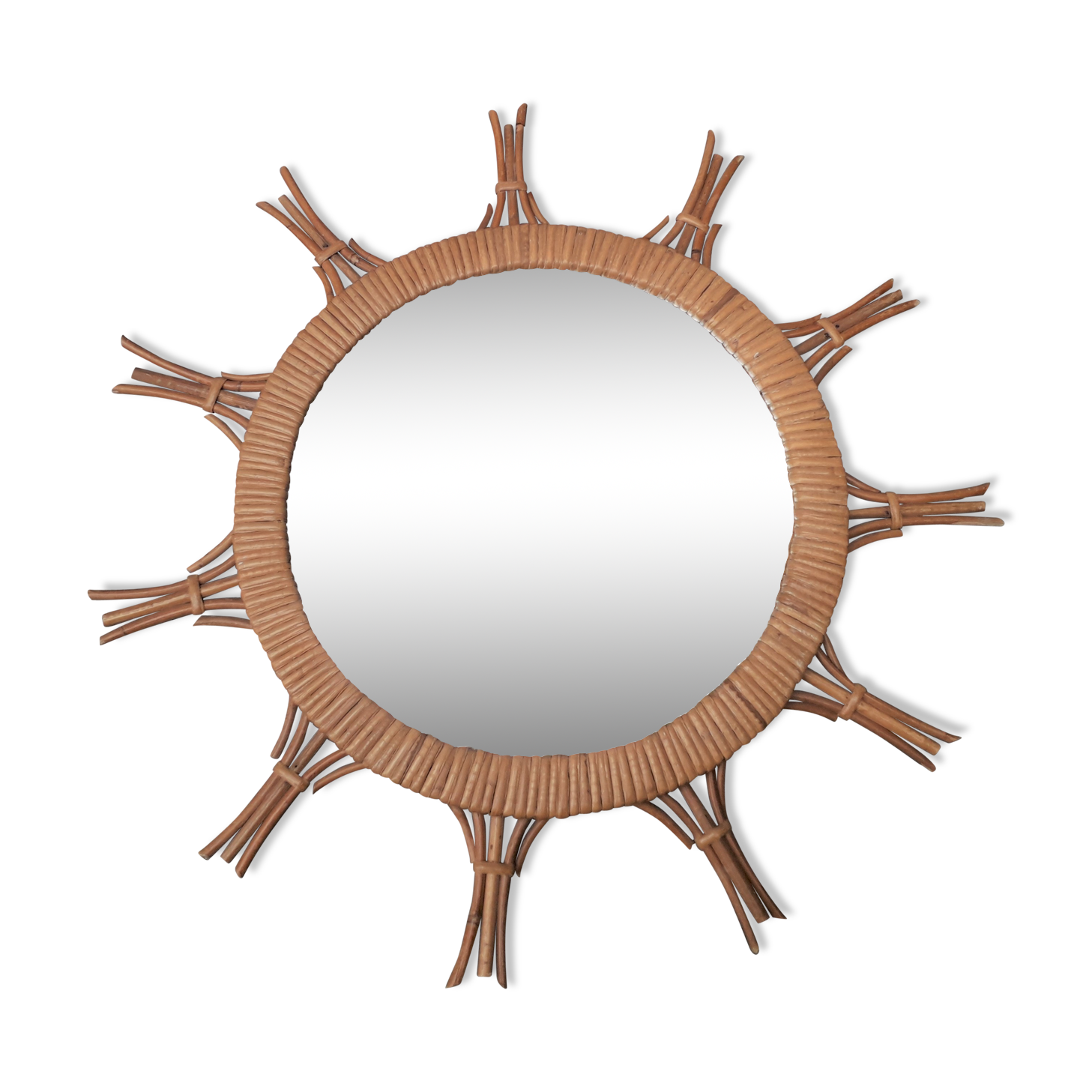 52x52 cm rattan mirror