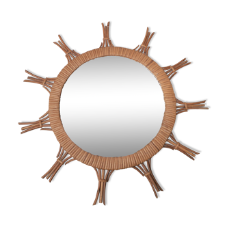 52x52 cm rattan mirror