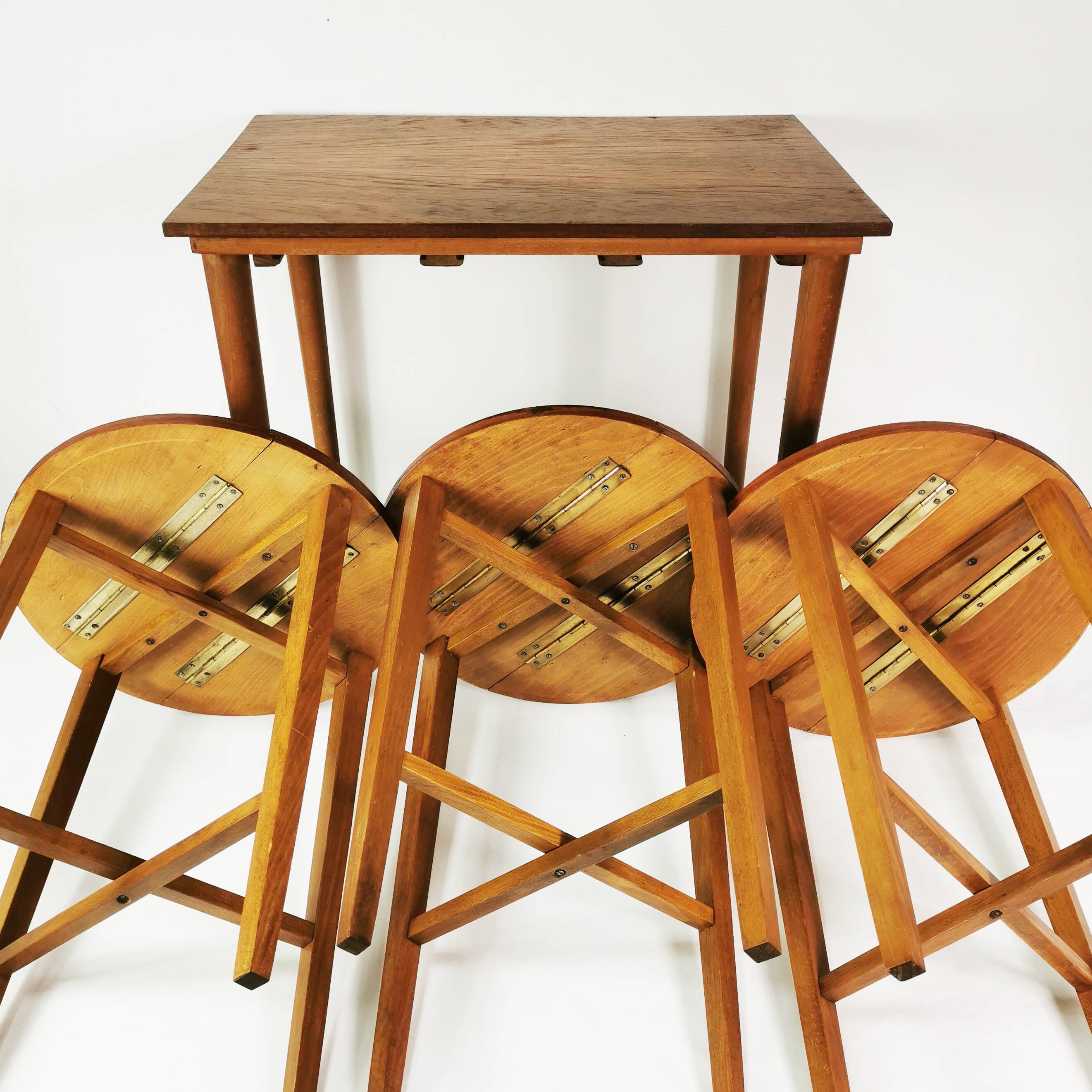 Mid Century Folding Tables, designed by P. Hundevad, Novy domov, Czechoslov