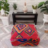 Handmade Berber pouf in wool 60 X 60 X 20 CM