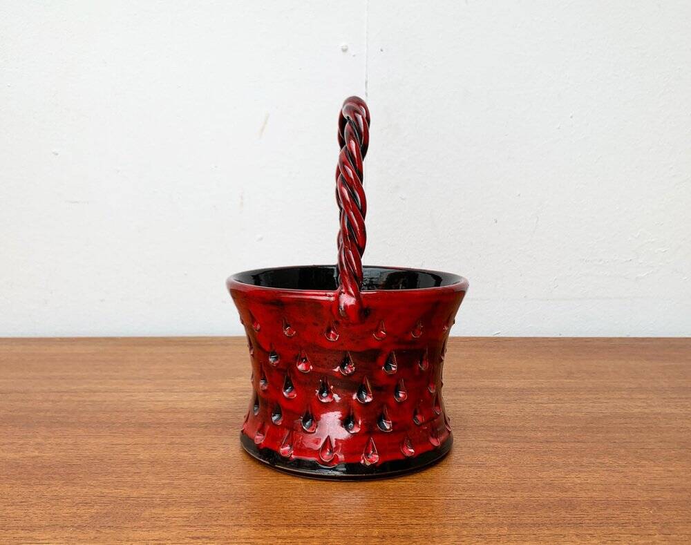 Italian ceramic vase Strawberries by Fratelli Fantullacci for Bitossi, 1960s