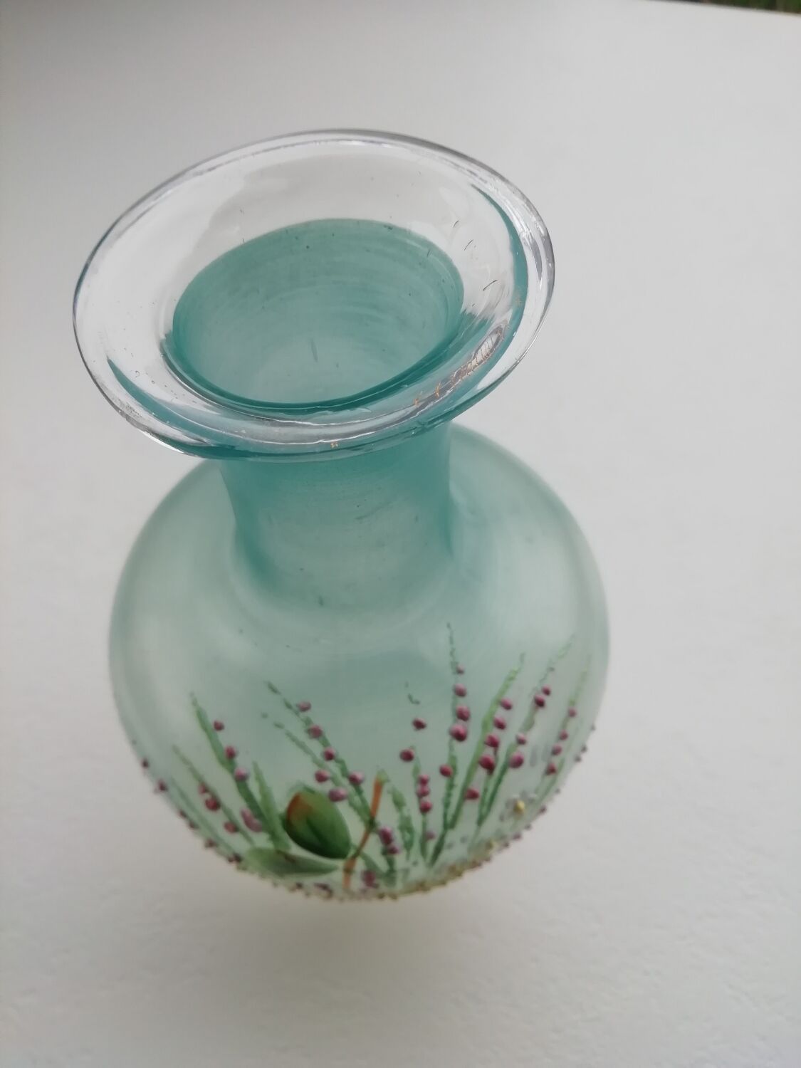 Enameled decorative carafe