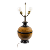 Turned wooden ball lamp base