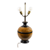 Pied de lampe boule en bois tourné