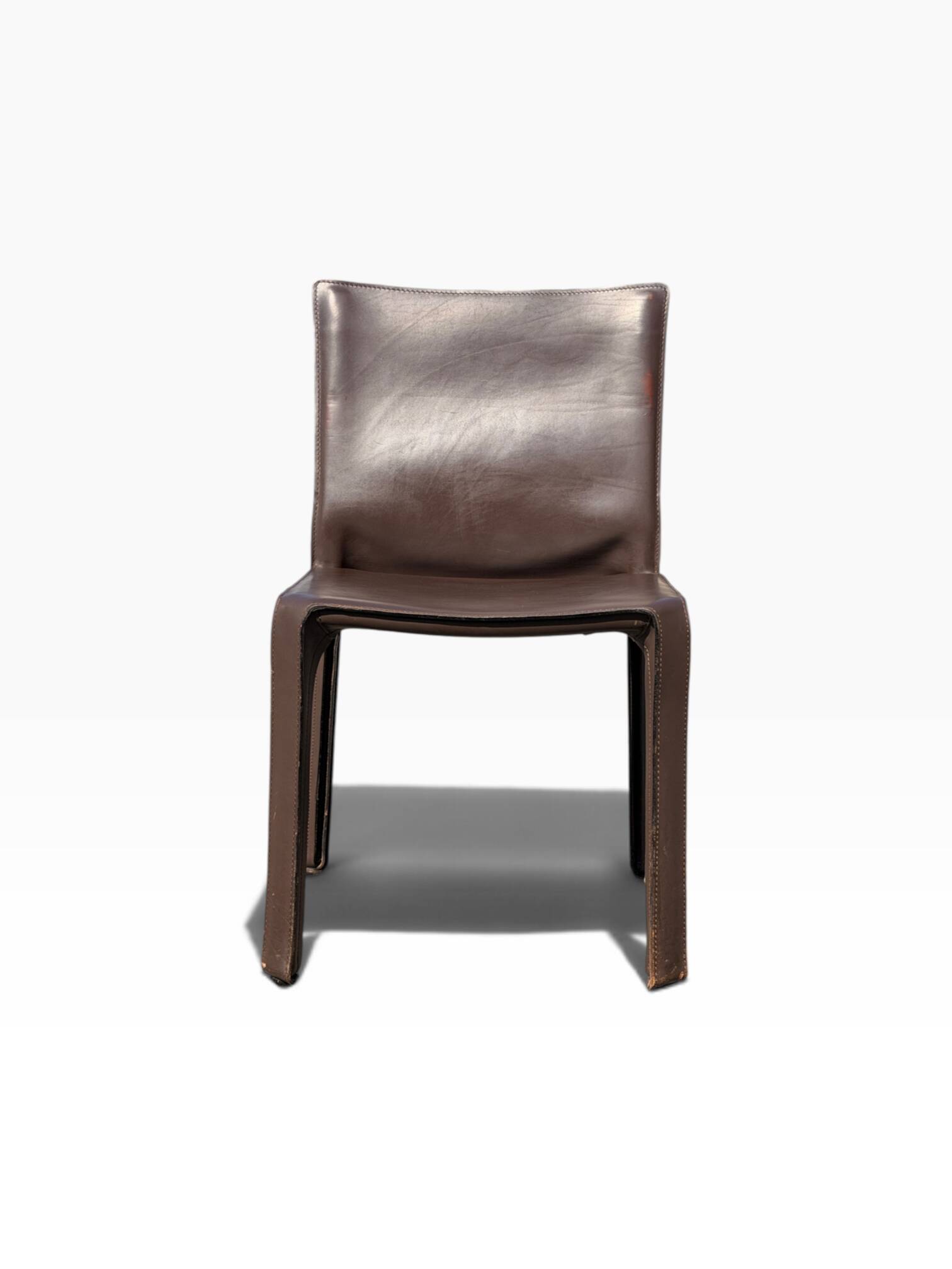 CAB 412 chair by Mario Bellini, Cassina, vintage brown saddle leather.