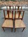 4 Art Deco solid oak cane chairs, circa 1950, with round legs