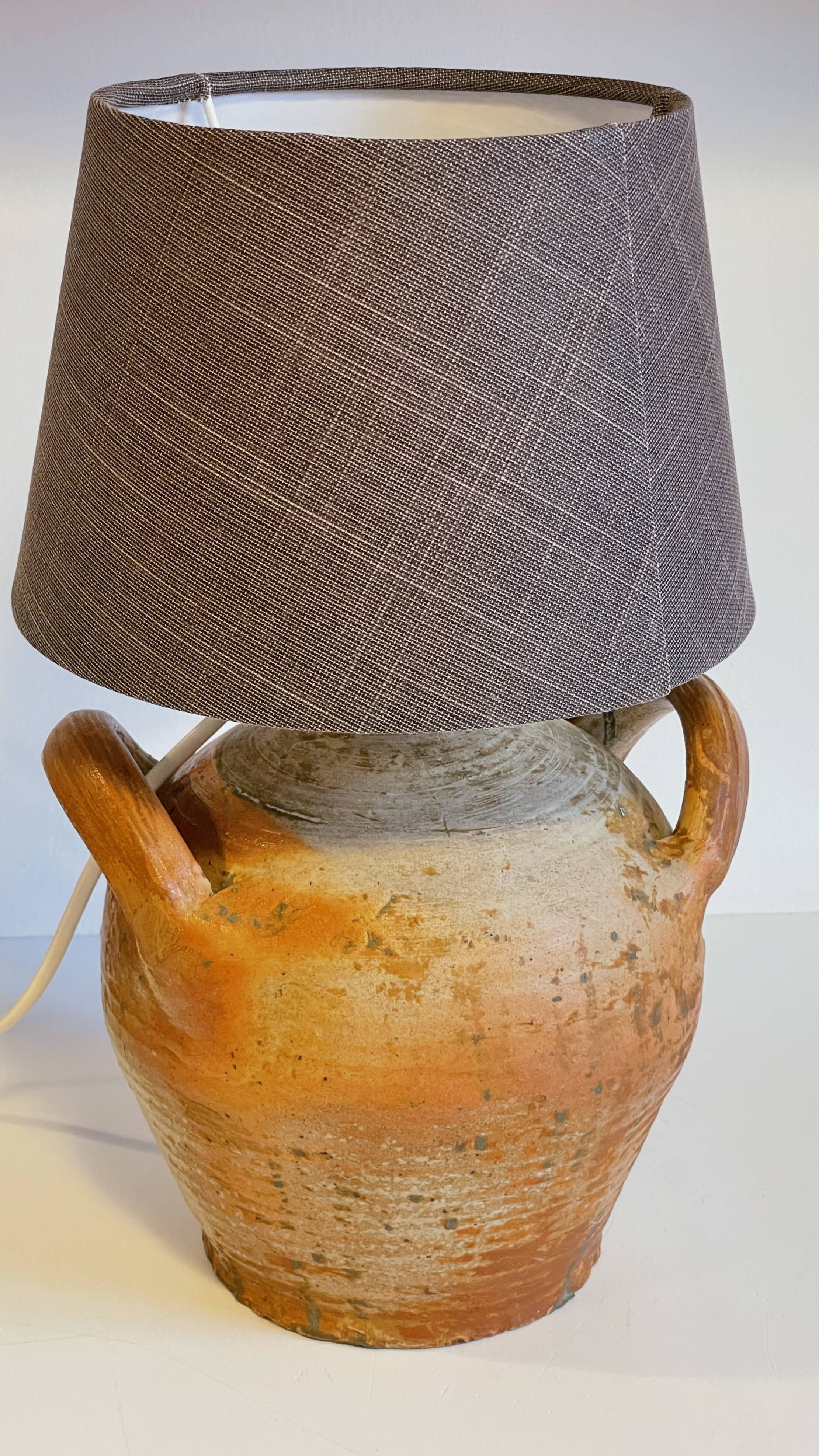 Vintage handmade pottery lamp