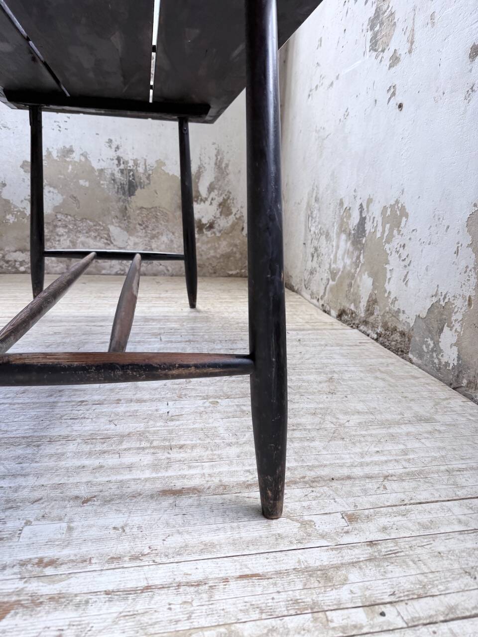 Tapiovaara dining table, black patina, 1950s.