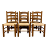 Série de 6 chaises brutalistes vintage