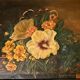 Romantic painting Oil on canvas signed still life Flemish style 19th century