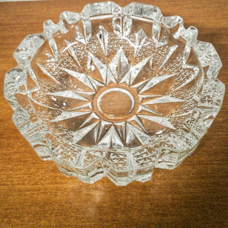 Cut crystal ashtray