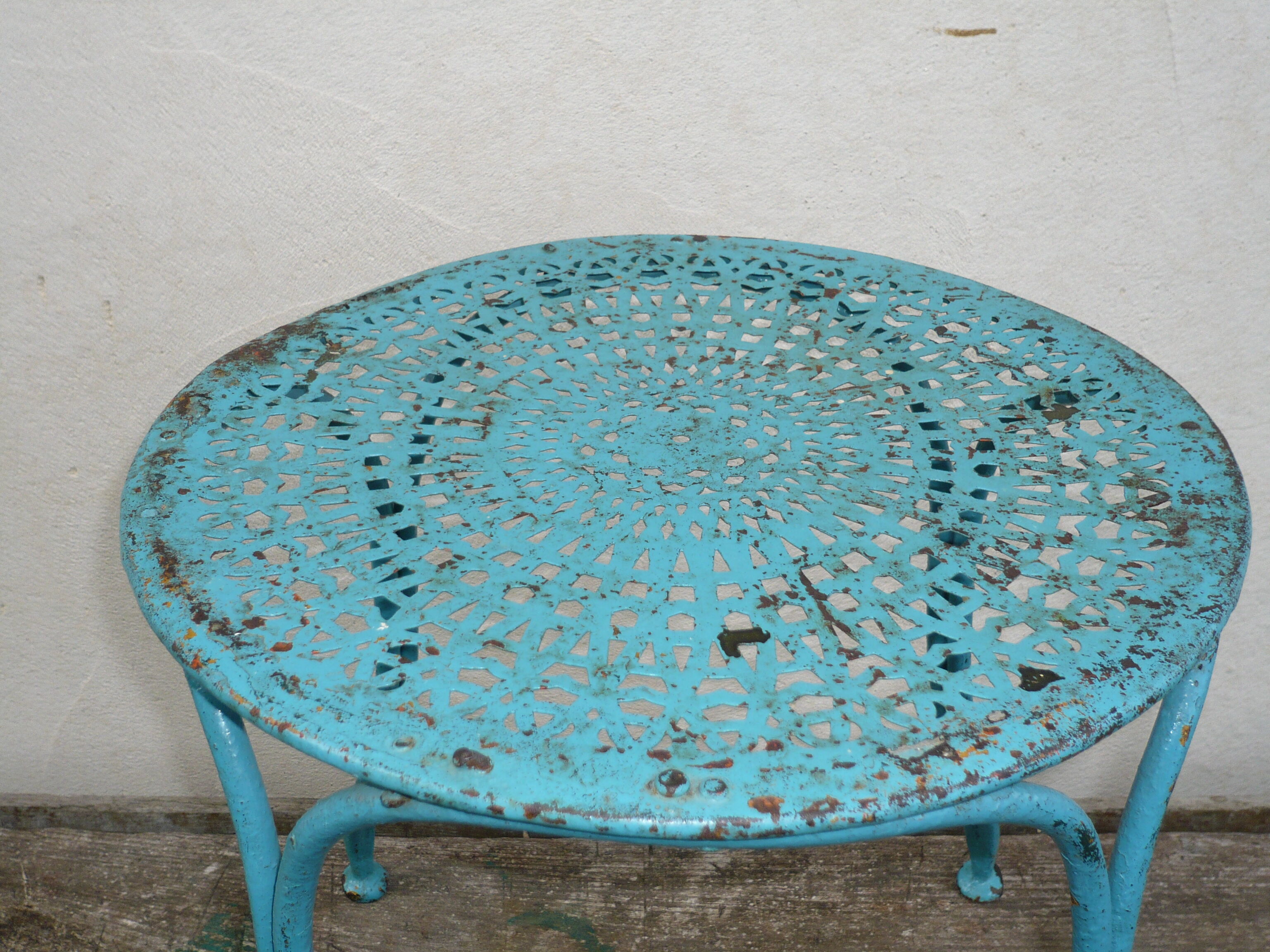 Wrought iron garden stool