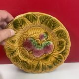 Complete service barbotine Sarreguemines dish + 12 Vintage Décor Fru plates