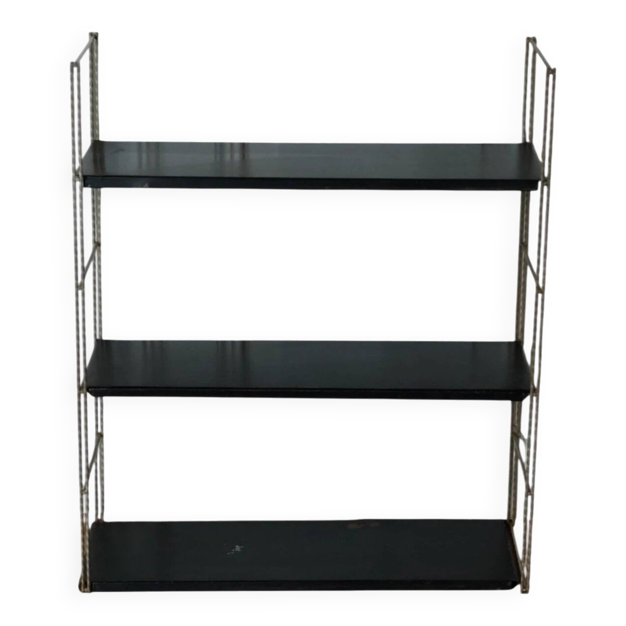 1960s black string wall shelf