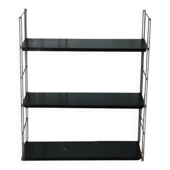 1960s black string wall shelf