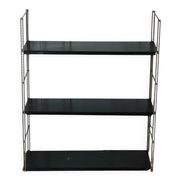 1960s black string wall shelf