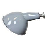 Industrial British Grey Enamel Factory Wall Lamp, 1960s
