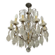 Lustre with 10 arms of light, antique with crystal pendants.