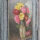 French Vintage signed oil painting of flowers